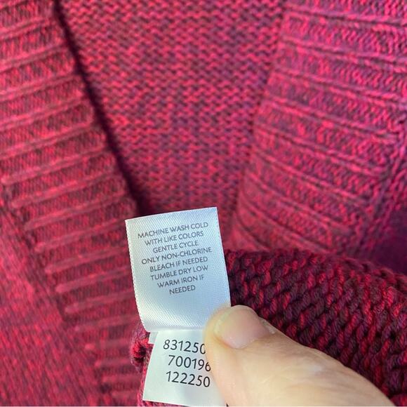 J. Jill Women's marled Cardigan Sweater unique buttons medium cozy cotton wine - Picture 8 of 8